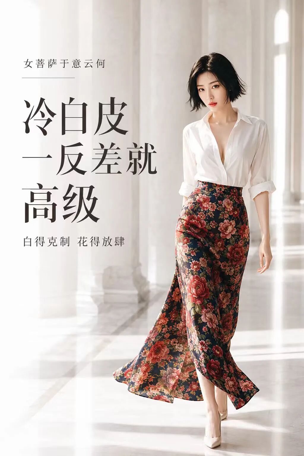 白得安静，花得放肆 | 冷白皮的反差美学