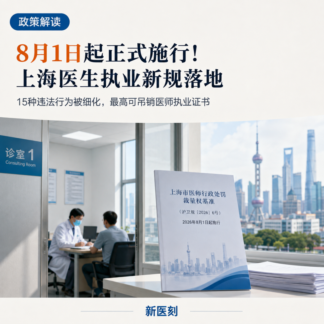 8月起医生执业新规落地：这15种行为，最高可吊销医师执业证书