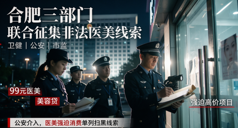 合肥三部门扫黑式整治医美：强迫交易直接入刑，三类门店再不改就要进去了